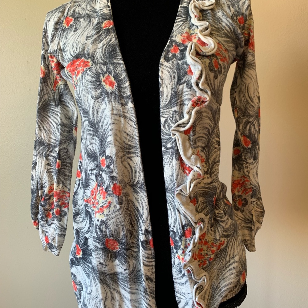 Anthropologie Sparrow graphite pop open cardigan